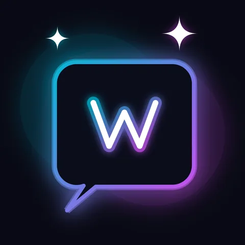 WSUP AI logo: a neon speech bubble containing a W