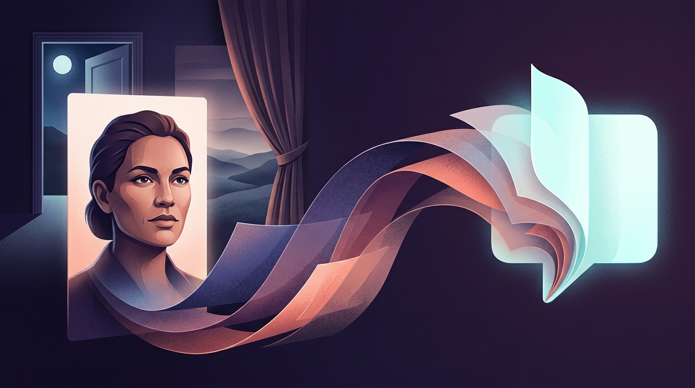 Character identity, opening scene, and recent messages shaping the next reply