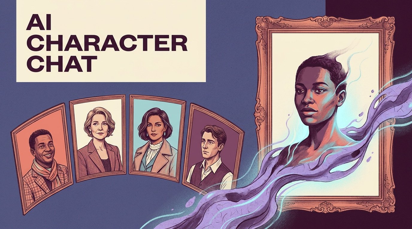 How AI Character Chat Works: Browse or Create a Character illustration
