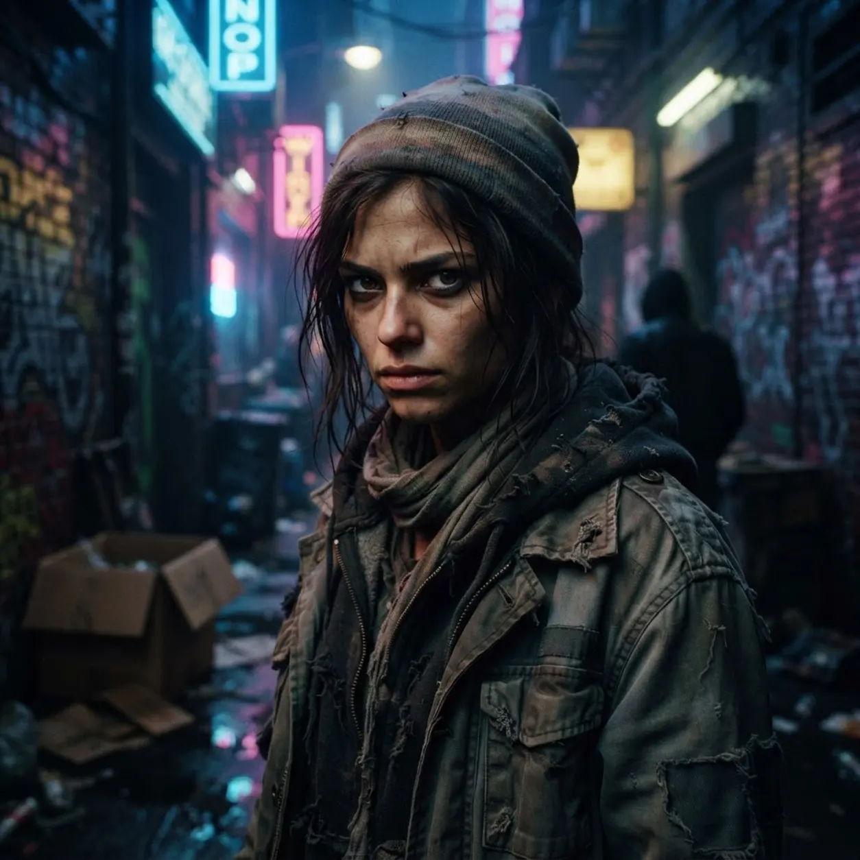 AI Character Homeless Girl
